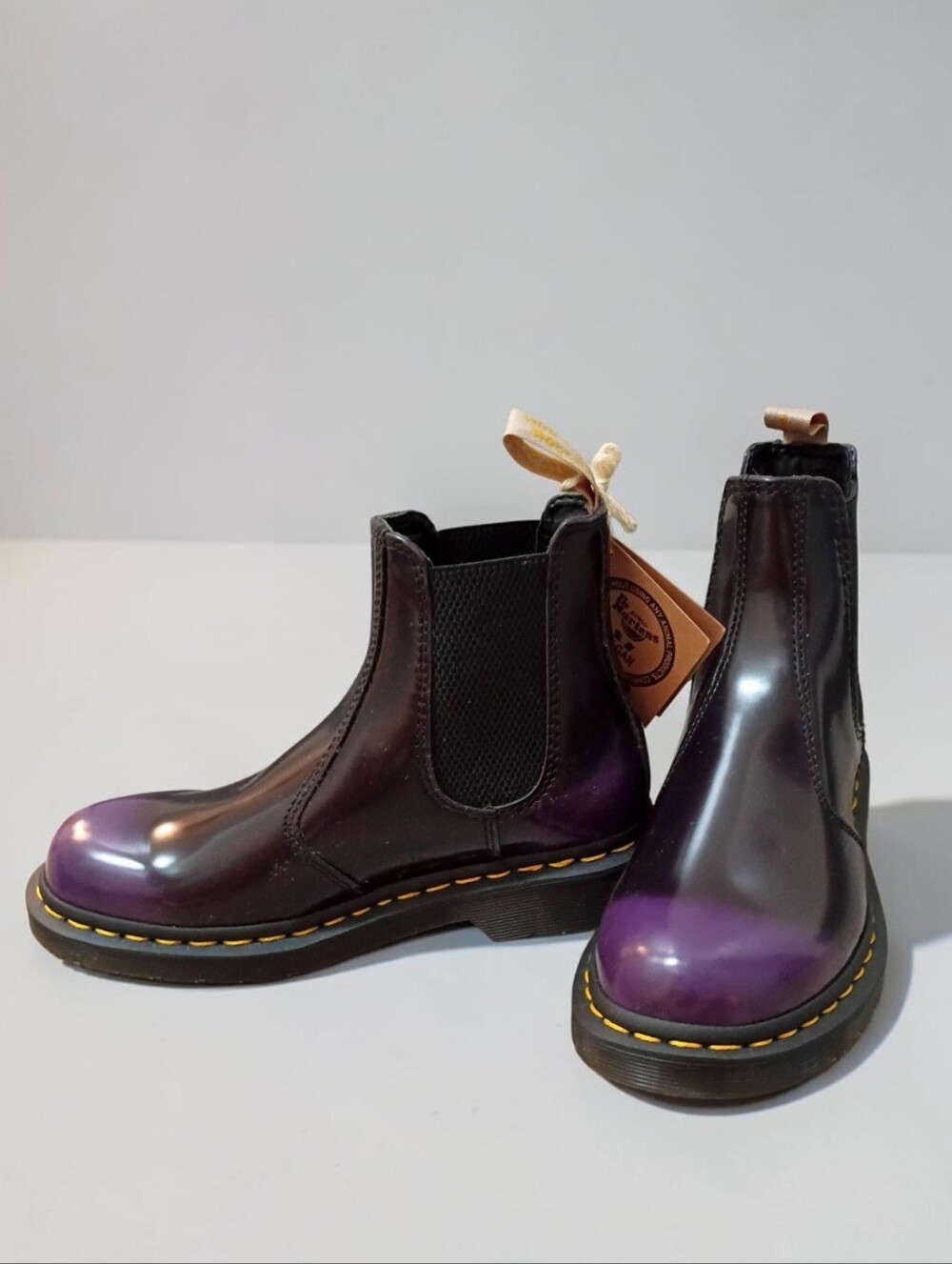 NWT Dr. Martens Vegan 2976 Purple Gradient Chelsea Boots